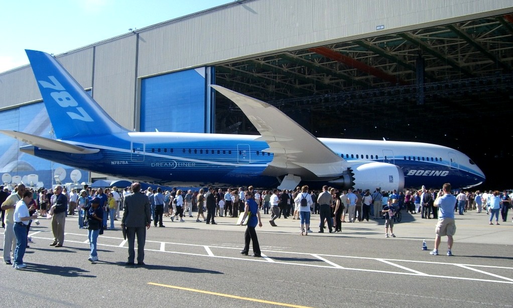 Boeing plane at warehouse