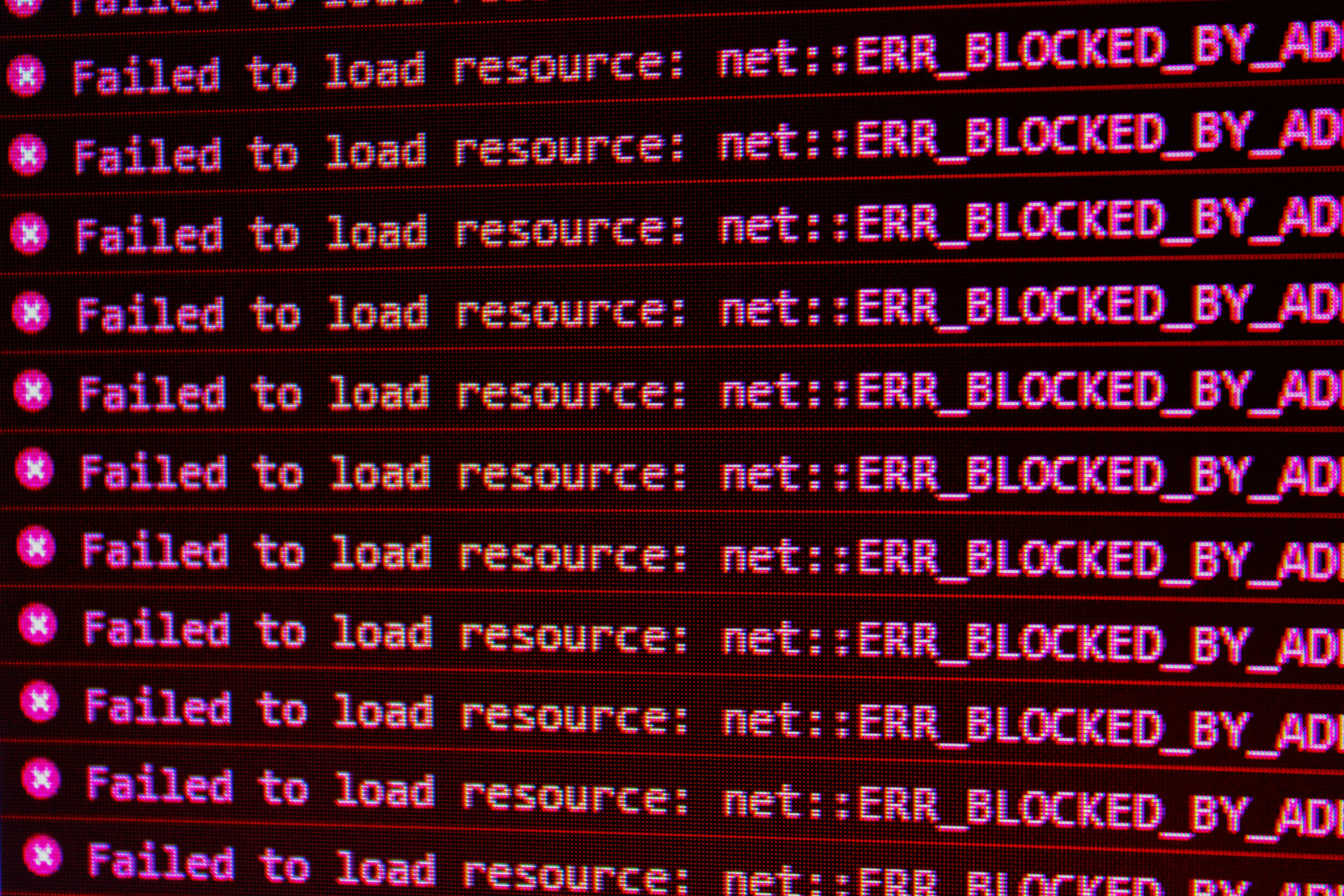 computer code depicting errors